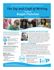 Download the flyer for the 2018 Spring Event featuring Ralph Fletcher
